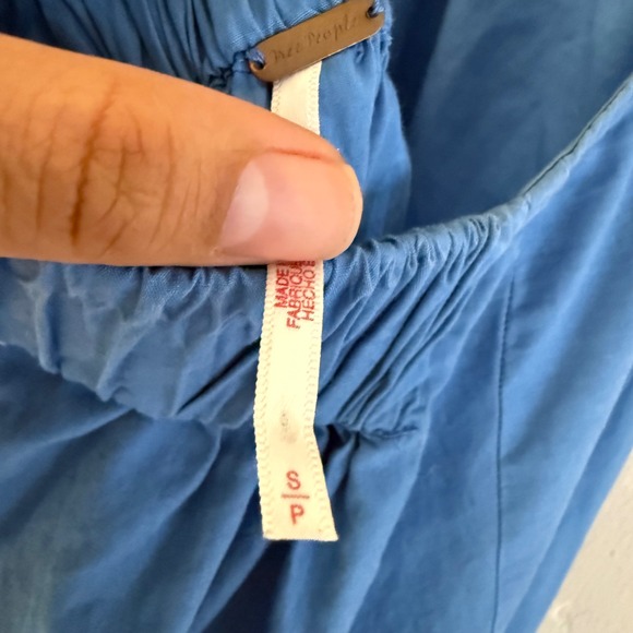 Free People Beachside Tide Blue Cotton Halter Low Back Maxi Dress Size Small - Picture 8 of 10